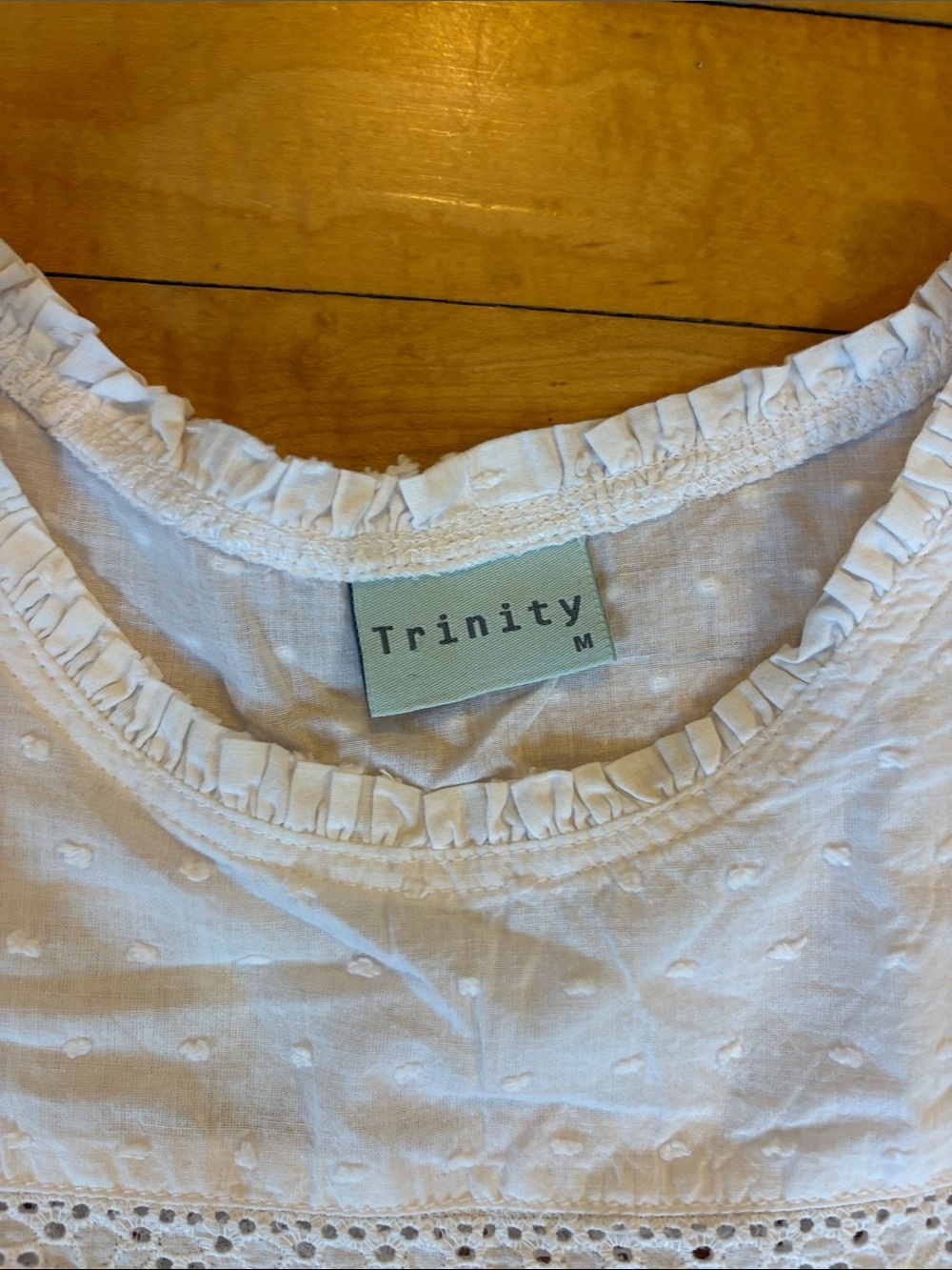 Trinity White Eyelet Ruffle-Sleeve Blouse - Picture 2 of 2